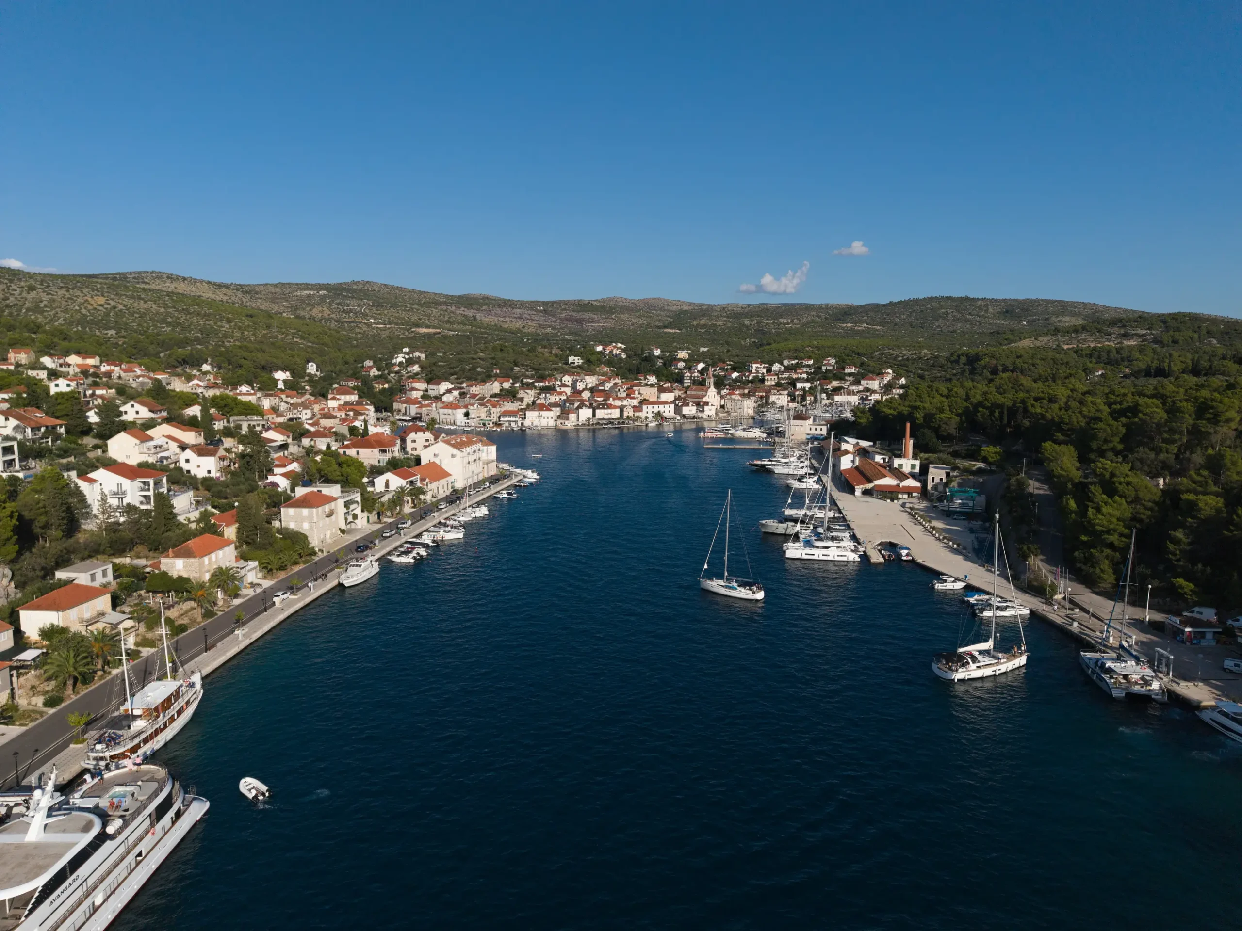 Ancient walled city on the Croatian coast during a small luxury cruise ashore visit